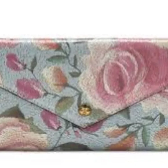 Patricia Nash Zancona Large Cracked Rose Floral Tote & Wallet set EUC - Picture 2 of 8